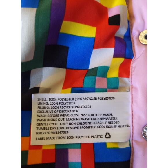 LEGO Target Collaboration Colorblock Puffer Vest Women's M Pink Orange Red - Picture 9 of 12